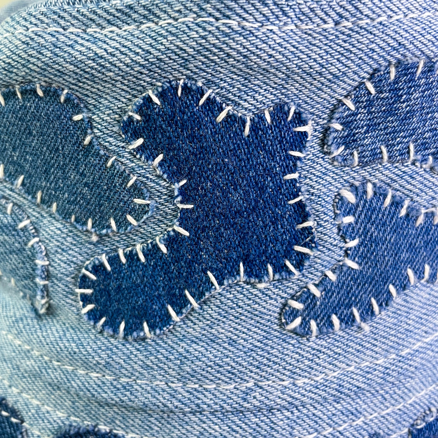 Blue and White Sashiko Bunny 1of1