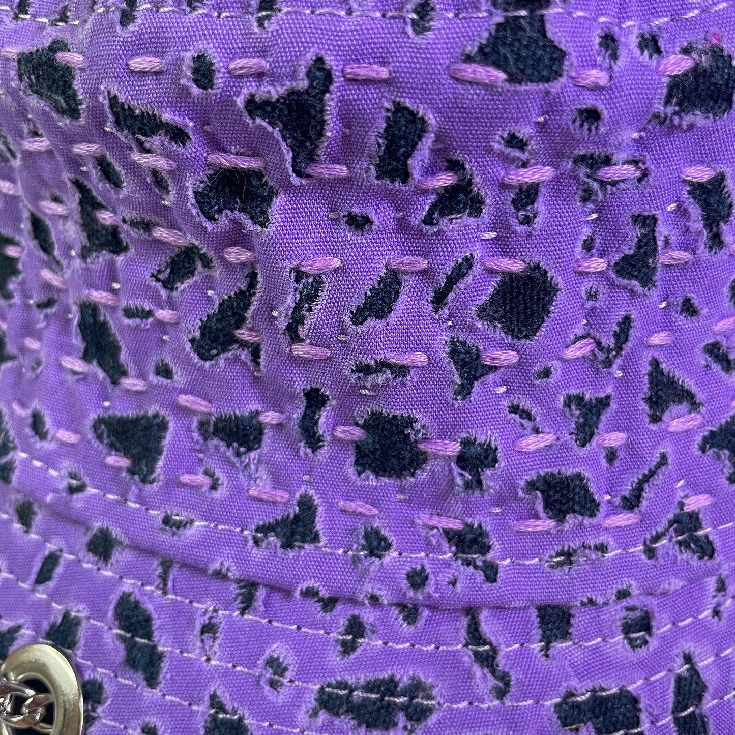 "Zombie" Bunny Hat Purple and Black 1of1