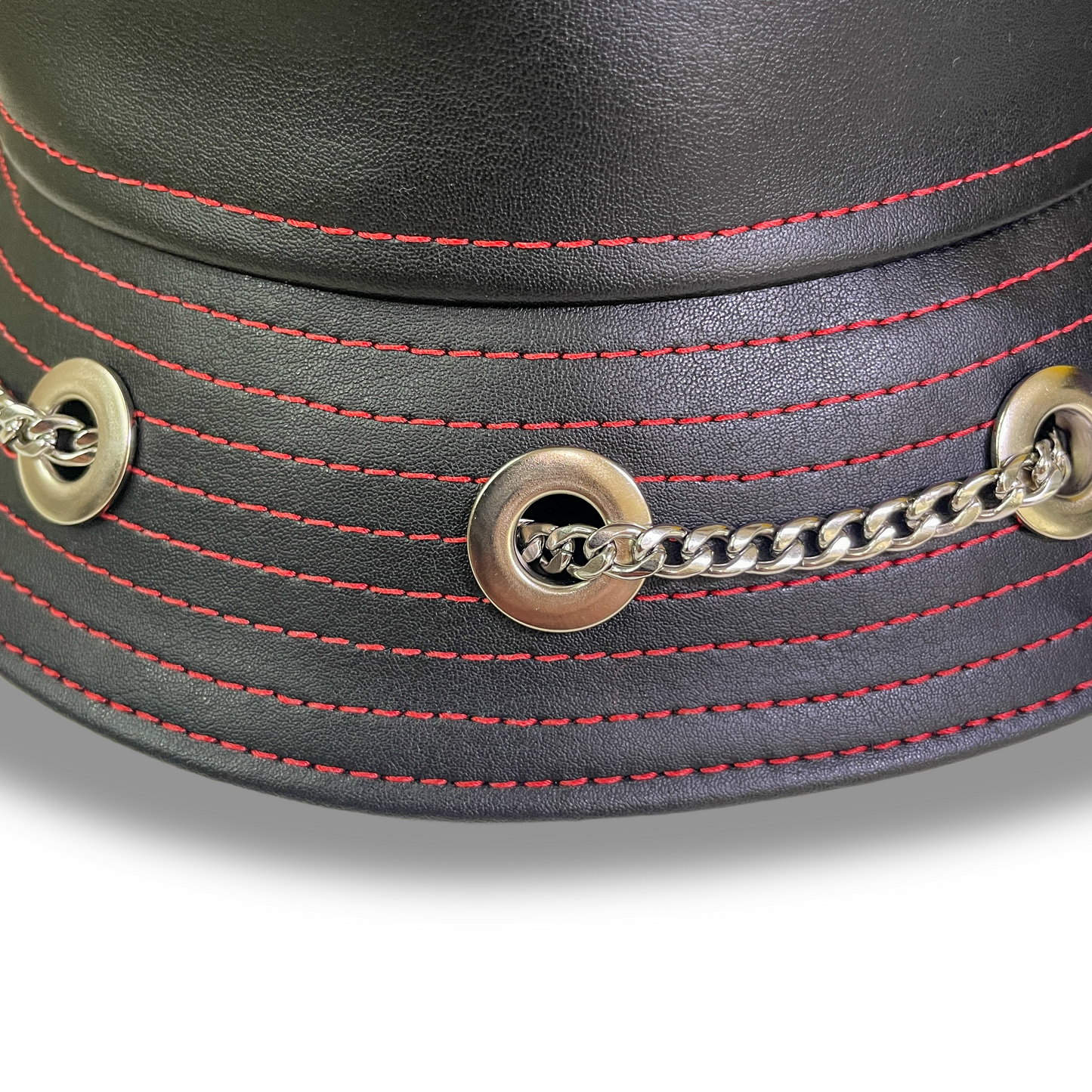 Black and Red Cactus Leather Bunny Hat 1of1