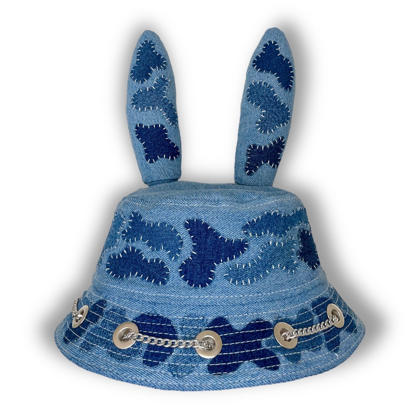 Blue and White Sashiko Bunny 1of1