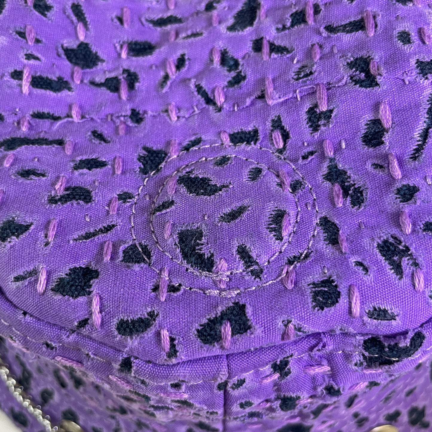 "Zombie" Bunny Hat Purple and Black 1of1
