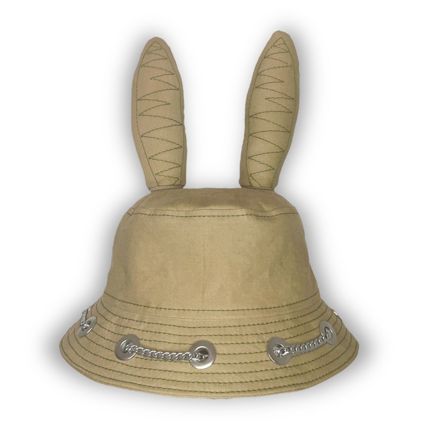 Beige and Green Bunny Hat 1of1