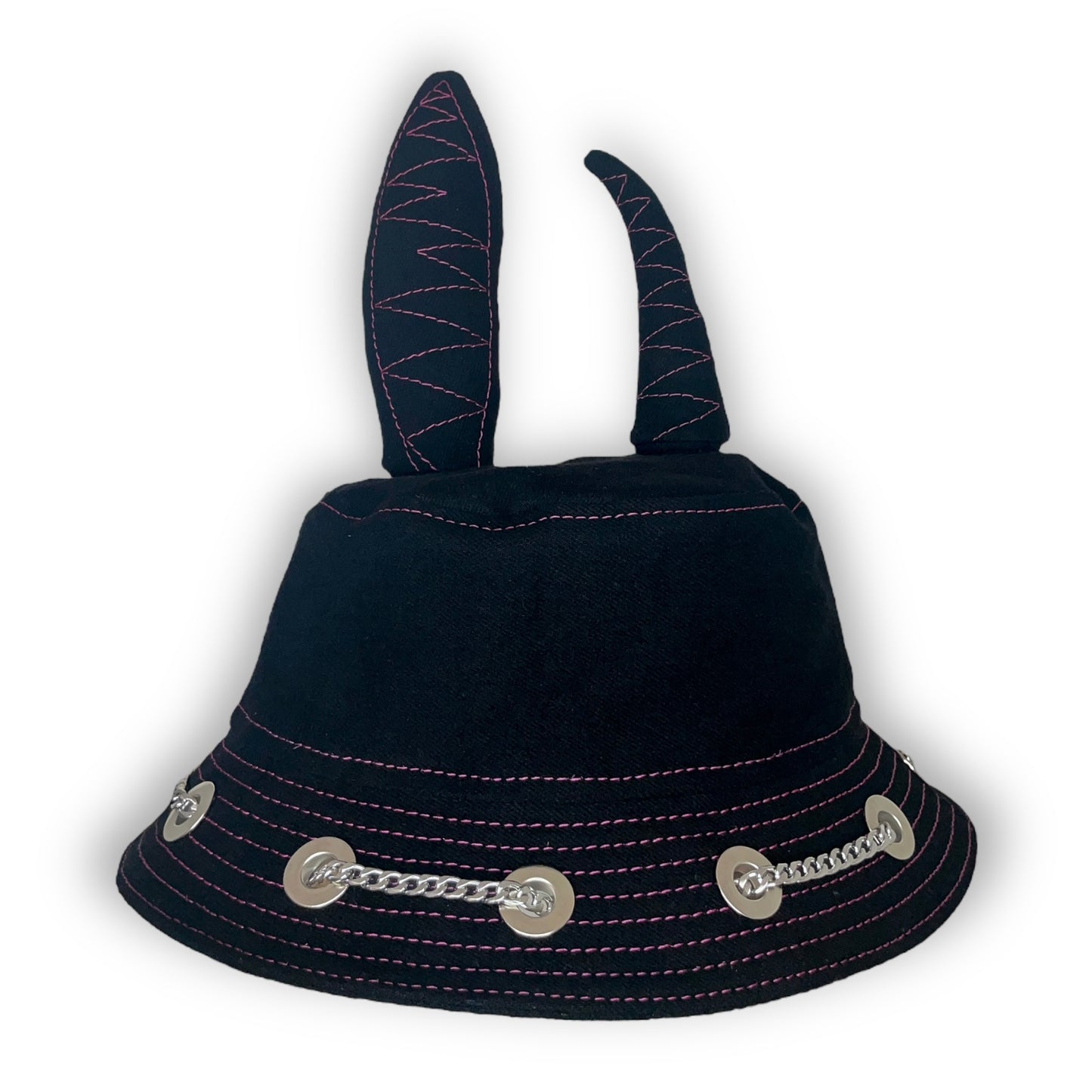 Black and Pink Horn/Bunny Hat 1of1