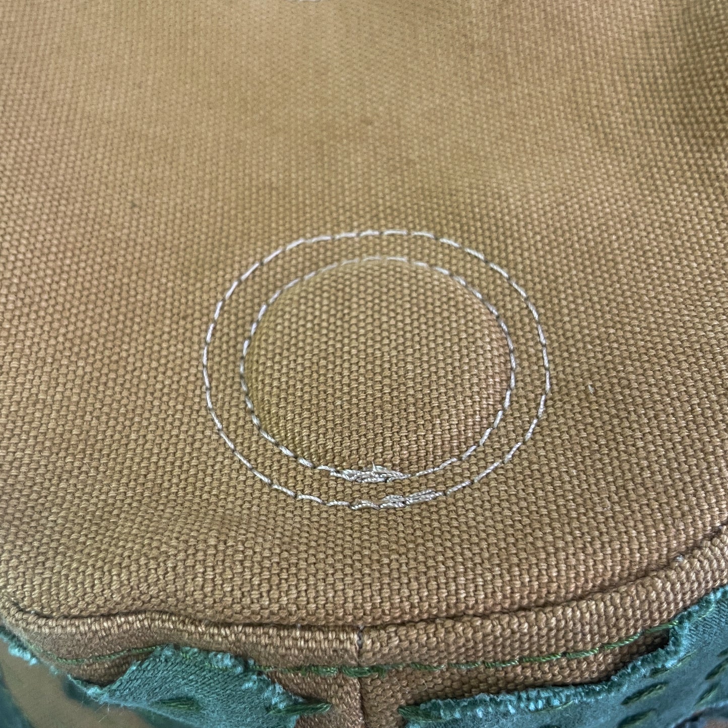 Beige and Green Sashiko Bunny Hat 1of1