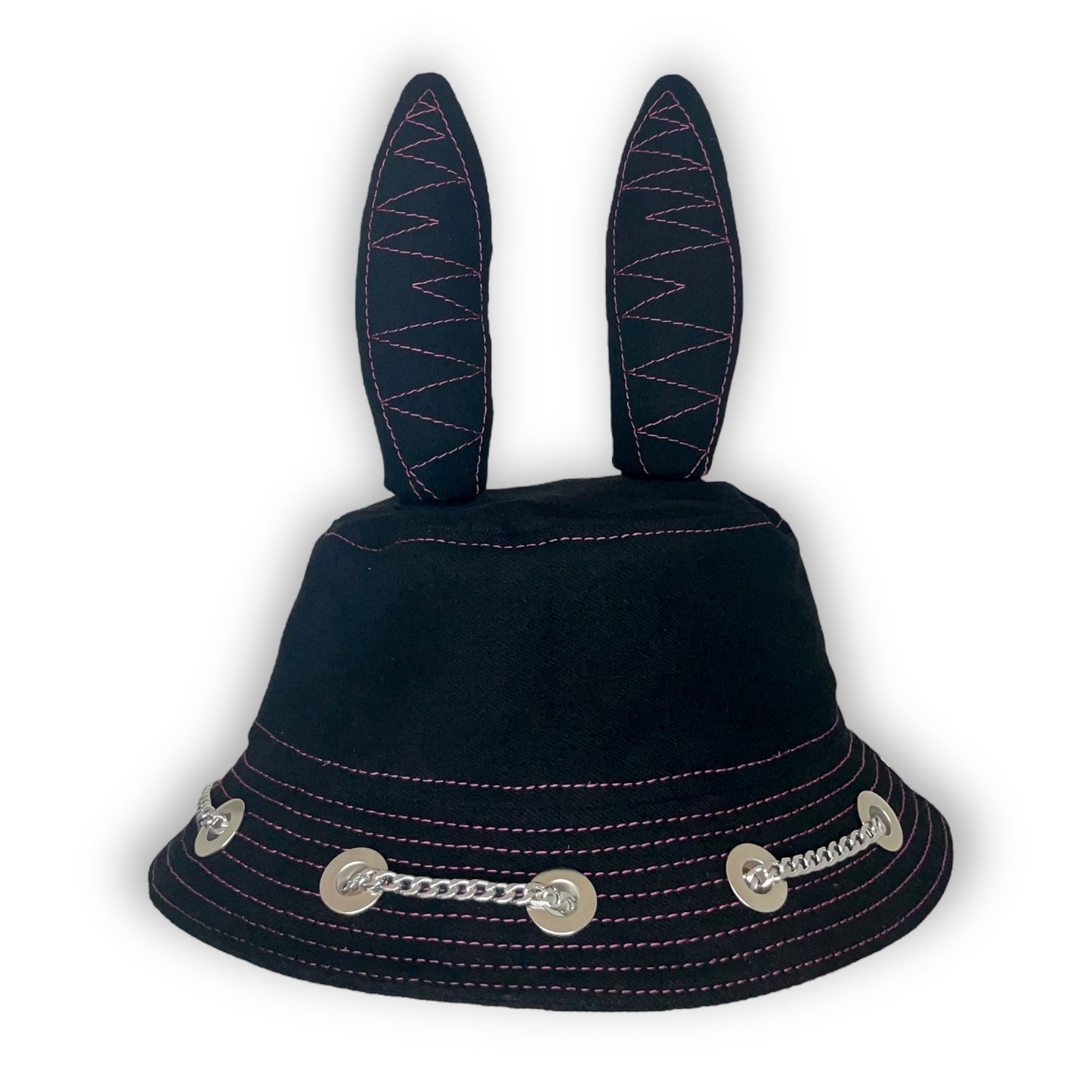 Black and Pink Horn/Bunny Hat 1of1