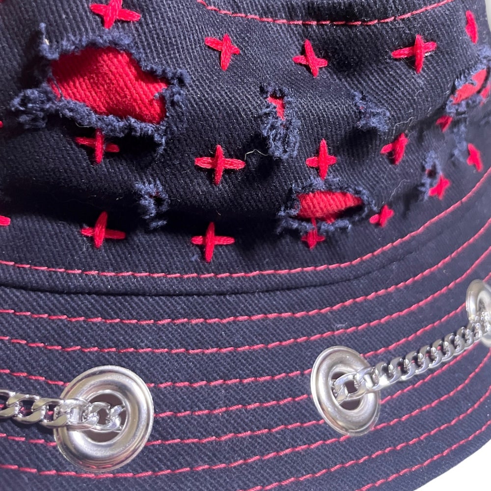 Black Sashiko Horn Hat