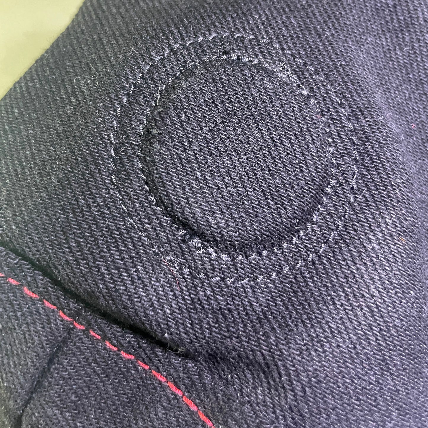 Black and Red Sashiko Horn Hat 1of1