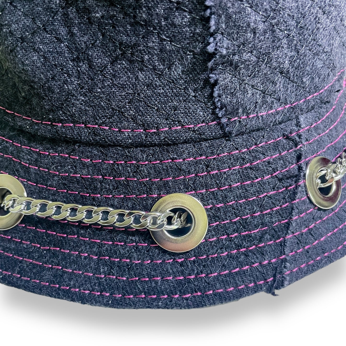 Grey and Pink Bunny Hat 1of1