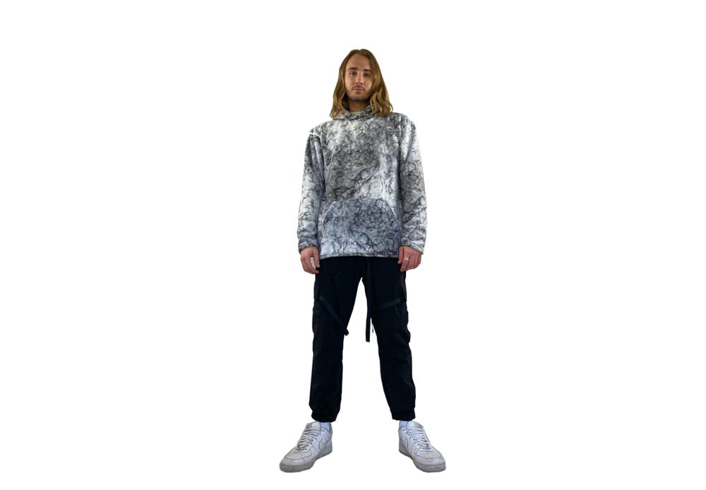 Marble Print Fleece Hoodie
