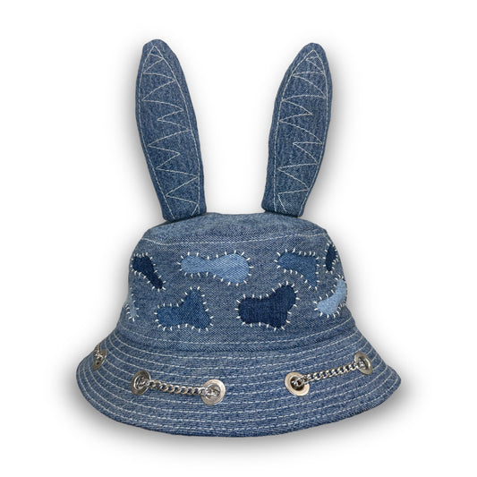 Faded Blue Sashiko Bunny Hat 1of1