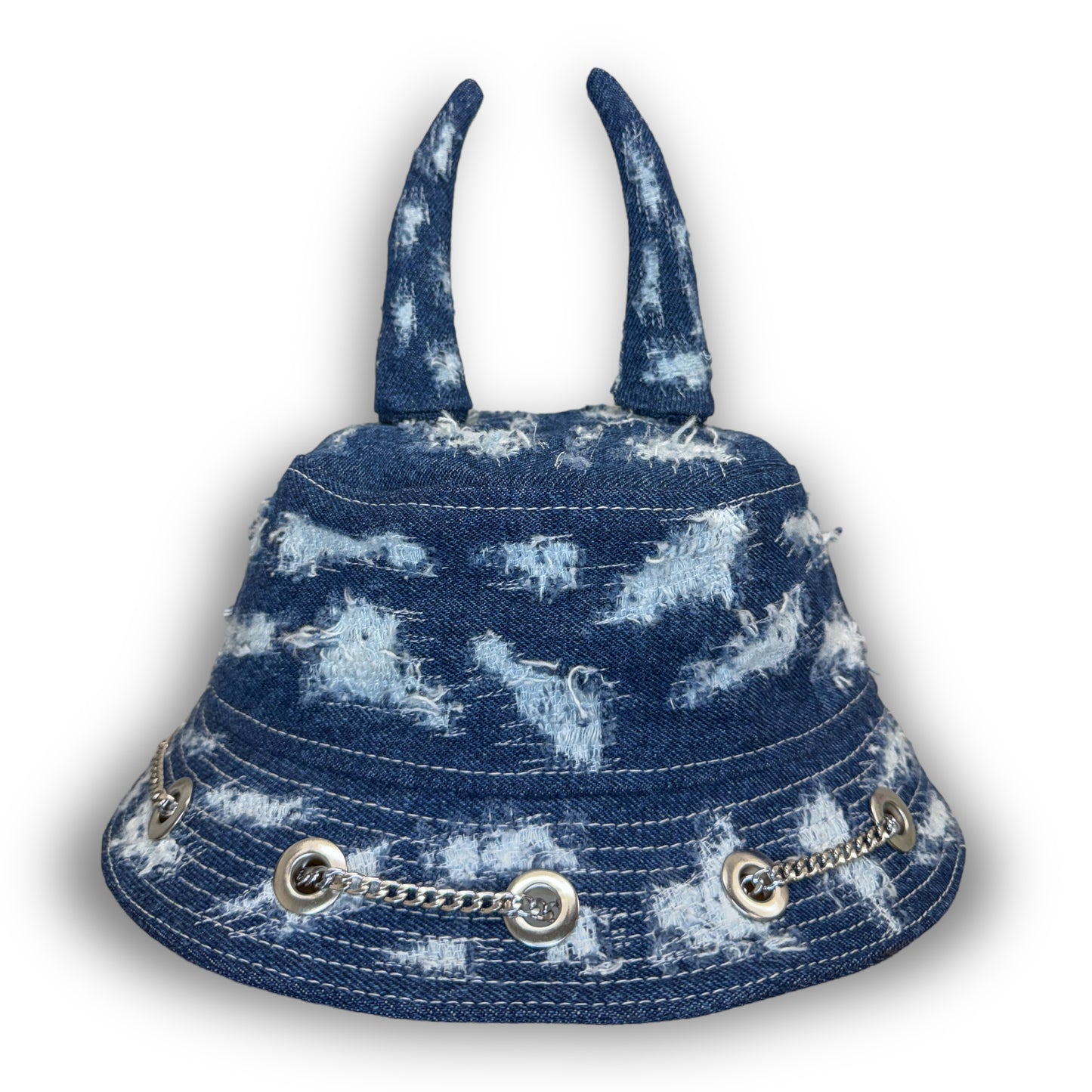 Distressed Blue Horn Hat 1of1