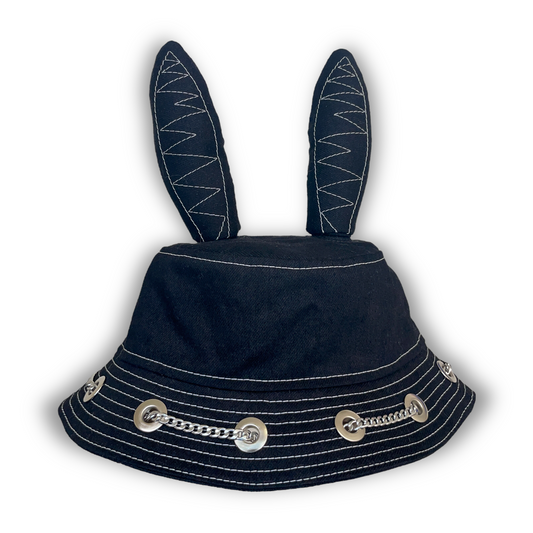 Black and White Bunny Hat 1of13