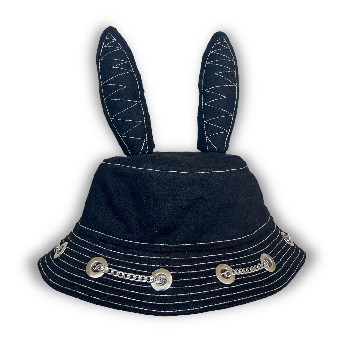 Black and White Bunny Hat 1of1