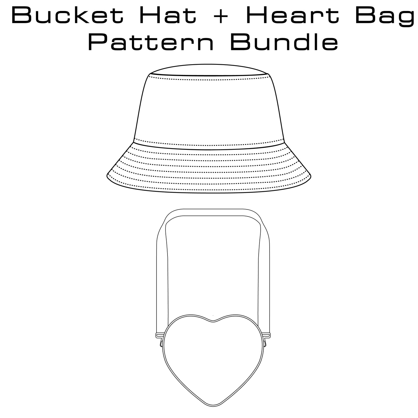 Bucket Hat + Heart Bag Pattern Bundle