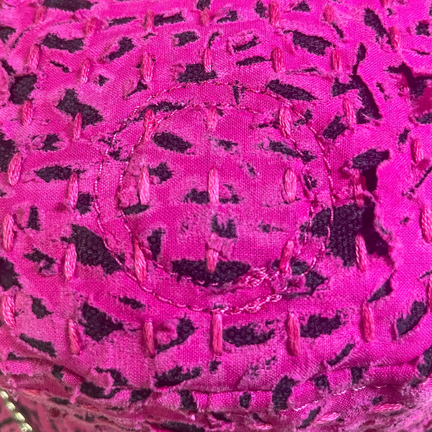 "Zombie" Bunny Hat Pink and Black 1of1