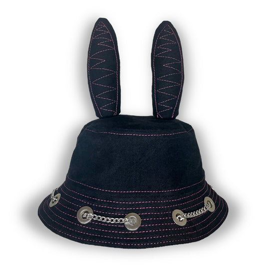 Black and Pink Bunny Hat 1of1