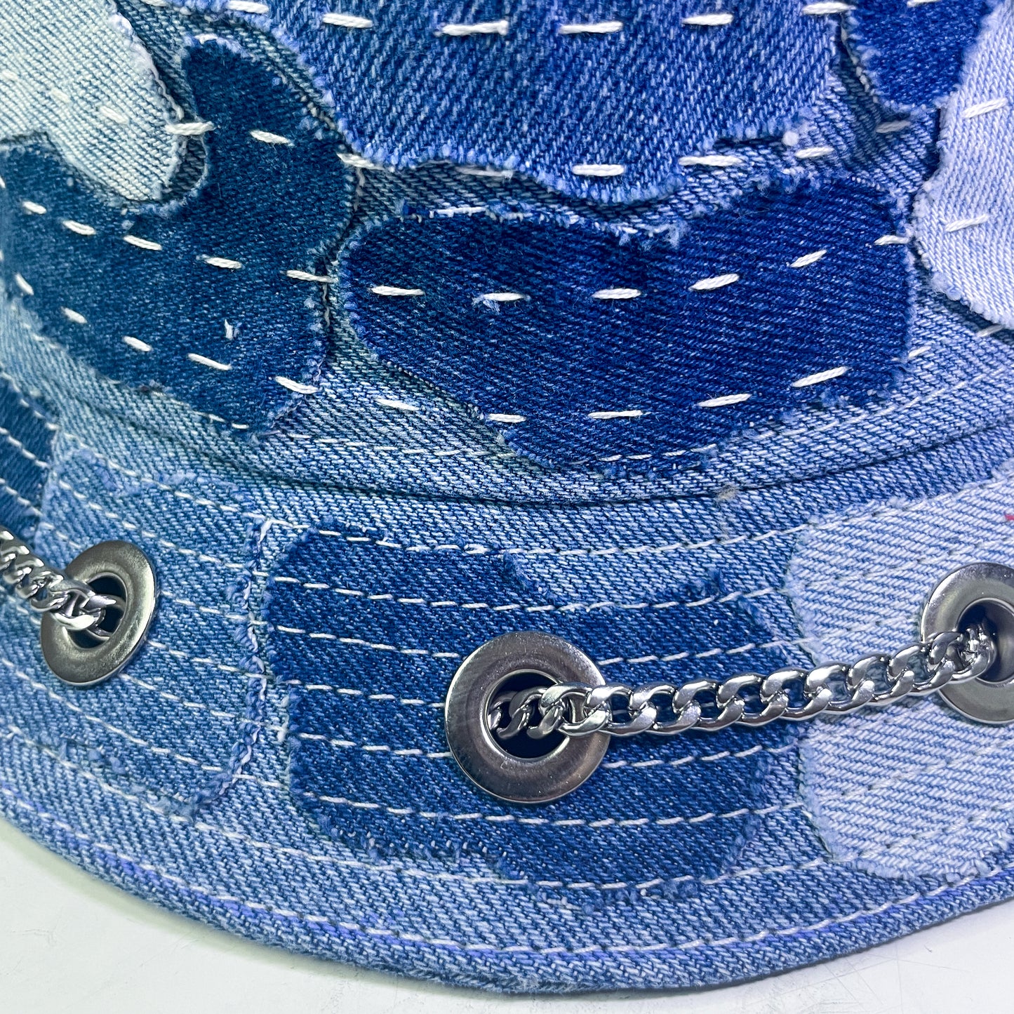 Blue and White Sashiko Bunny Hat 1of1