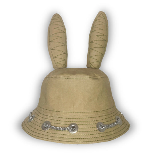 Beige and Green Bunny Hat 1of1