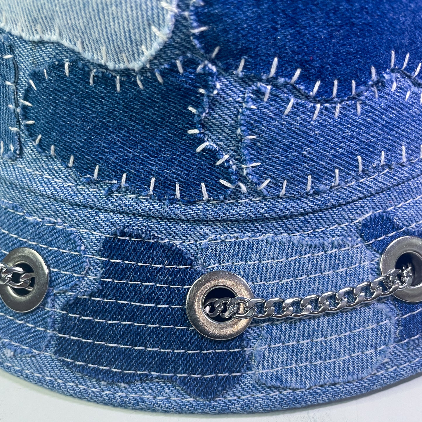 Blue and White Sashiko Bunny Hat 1of1