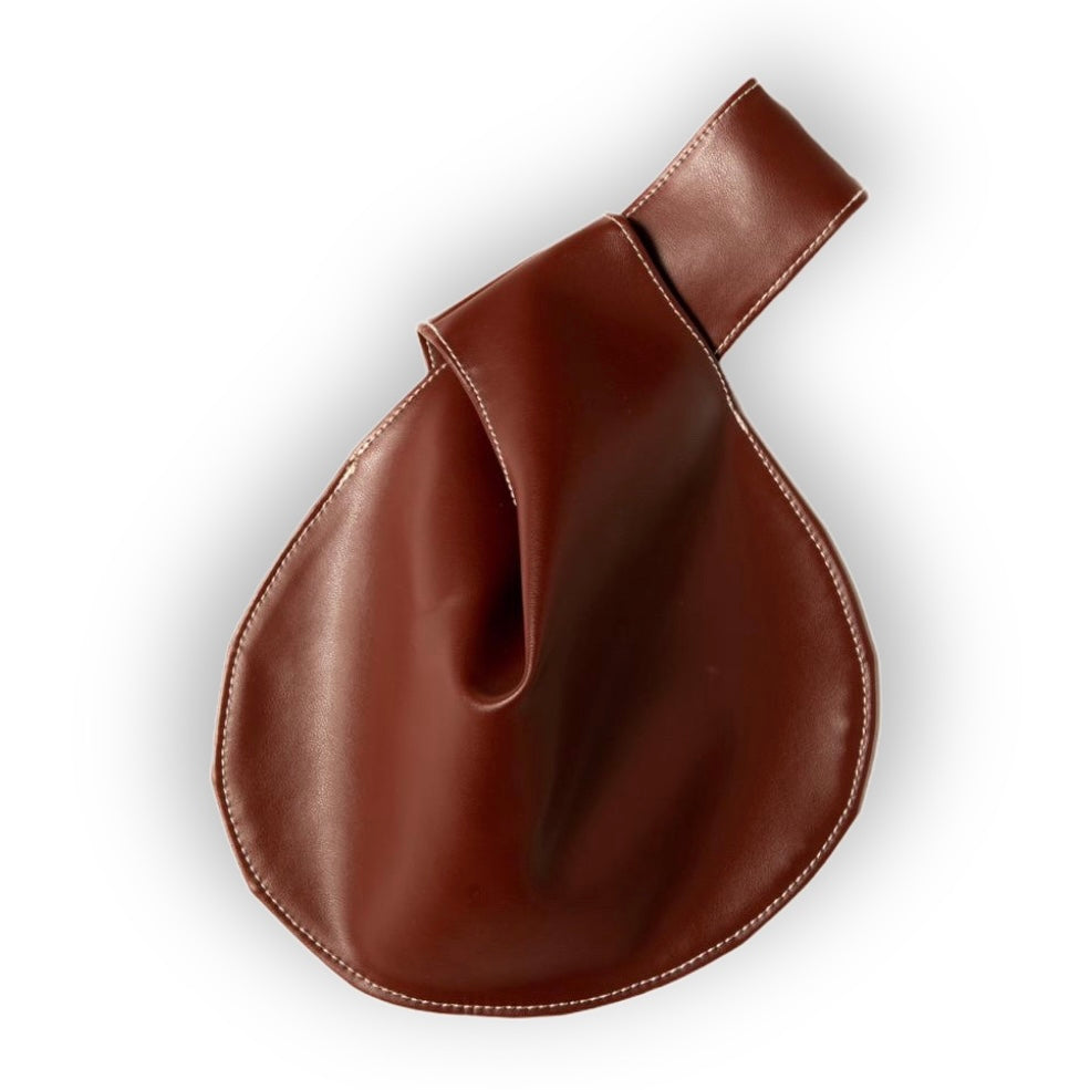Burgundy Cactus Leather Knot Bag (Archived Dreams Collab)