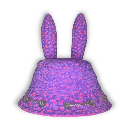 "Zombie" Bunny Hat Purple and Pink 1of1