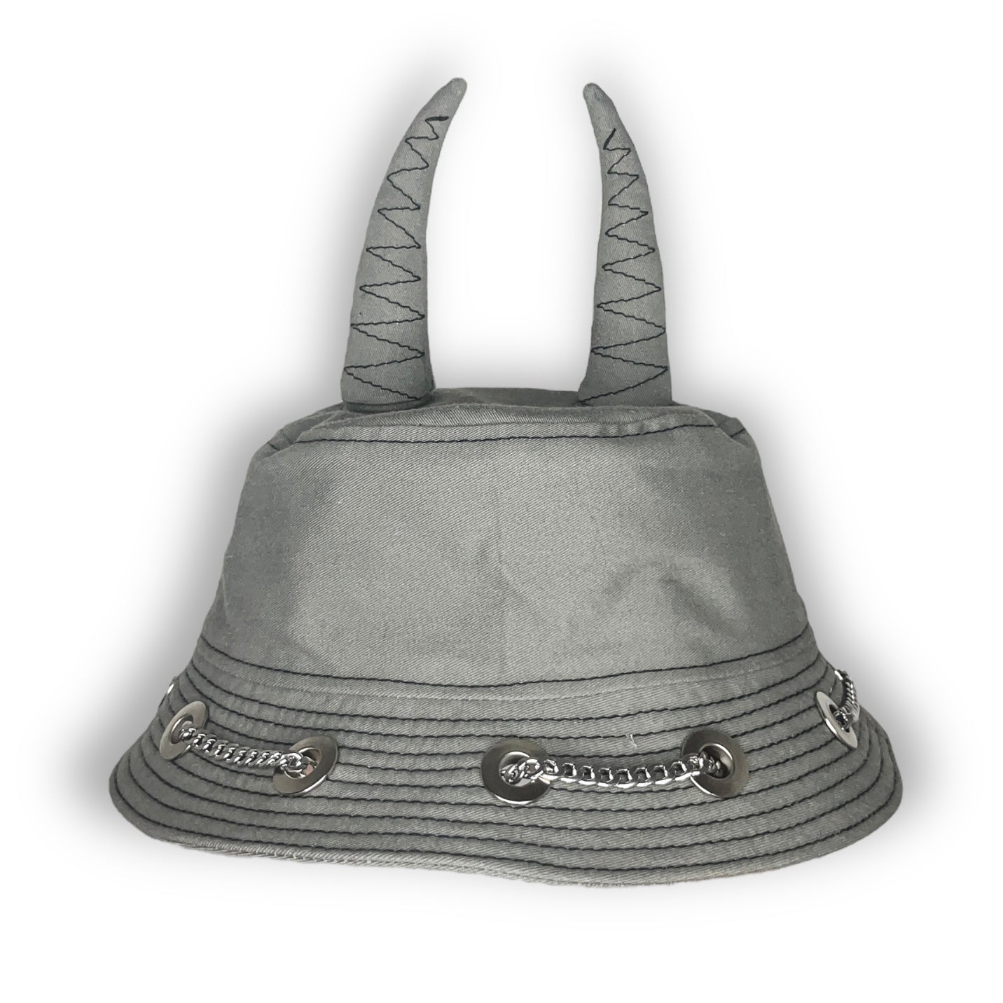 Grey and Black Horn Hat 1of1