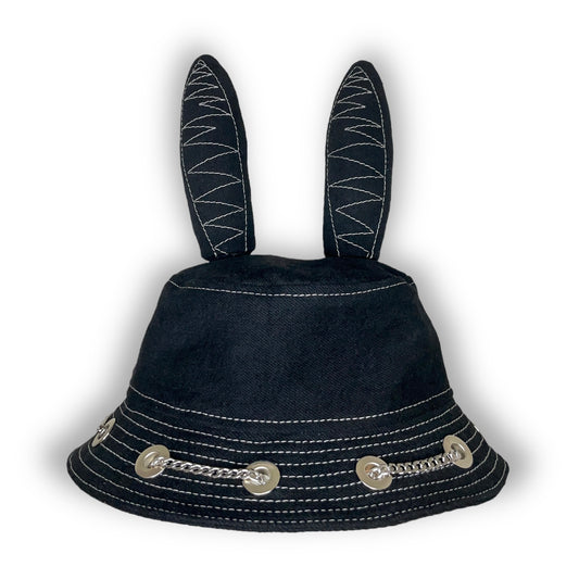Black and White Bunny Hat 1of1