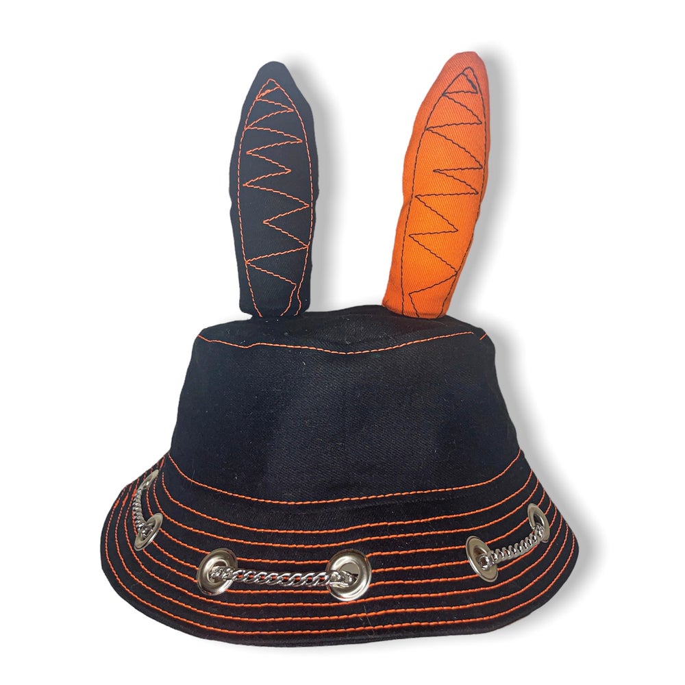 Black and Orange Bunny Hat 1of2