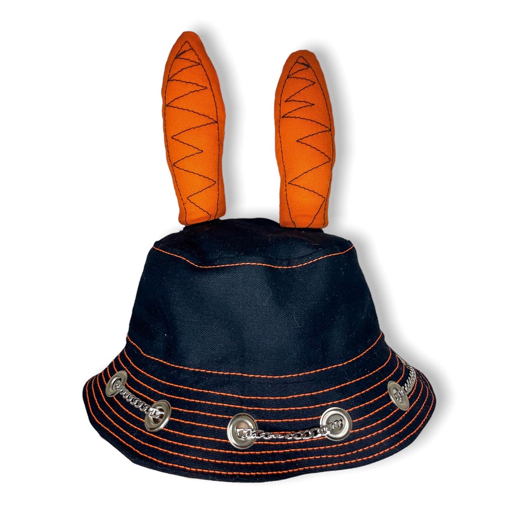 Black and Orange Bunny Hat 1of2