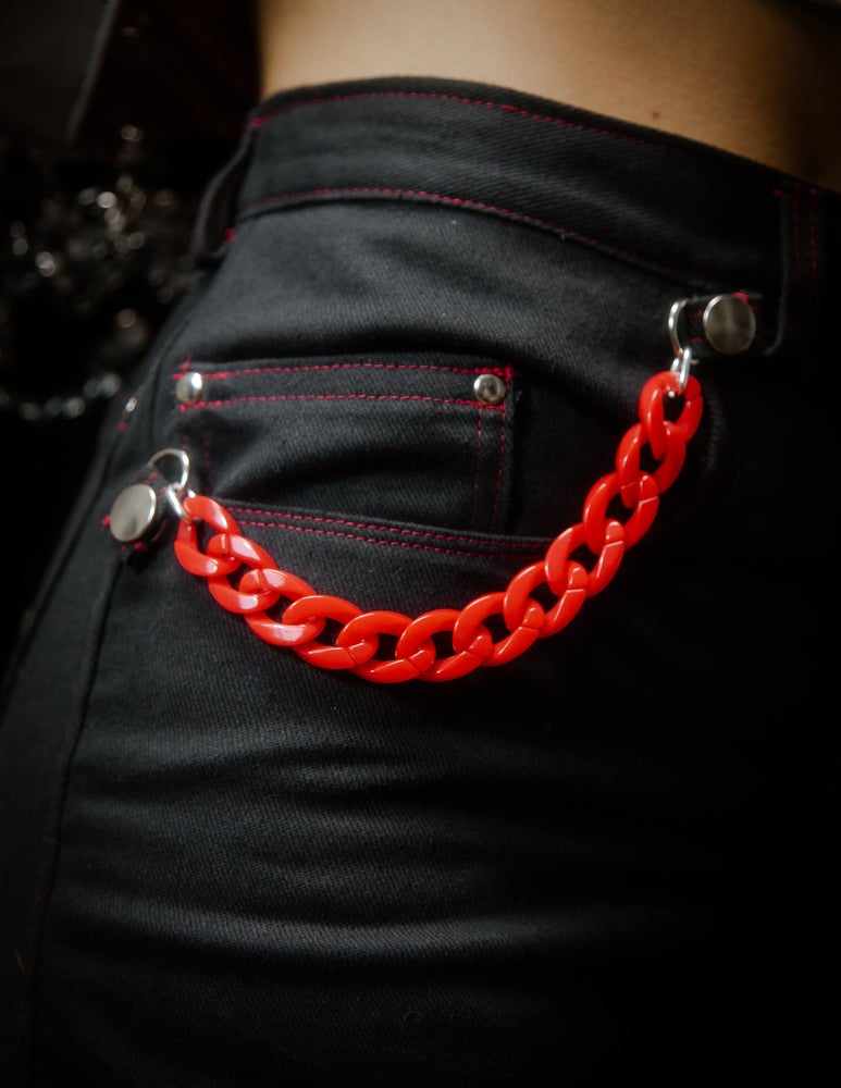 Black and Red Flare Pants