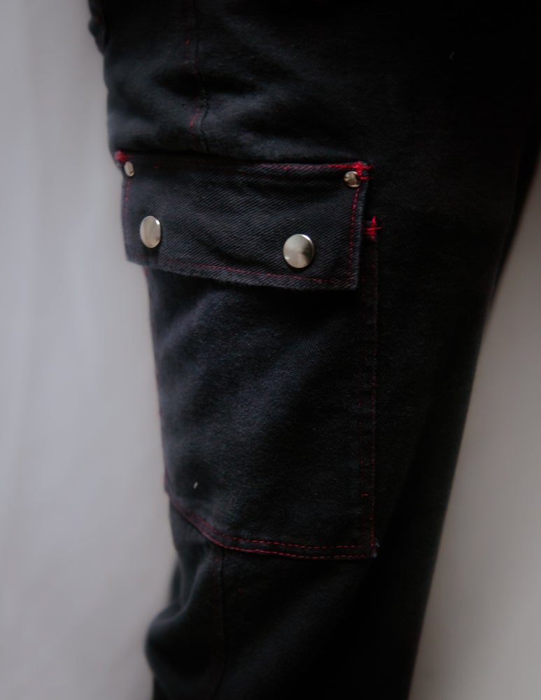 Black and Red Flare Pants