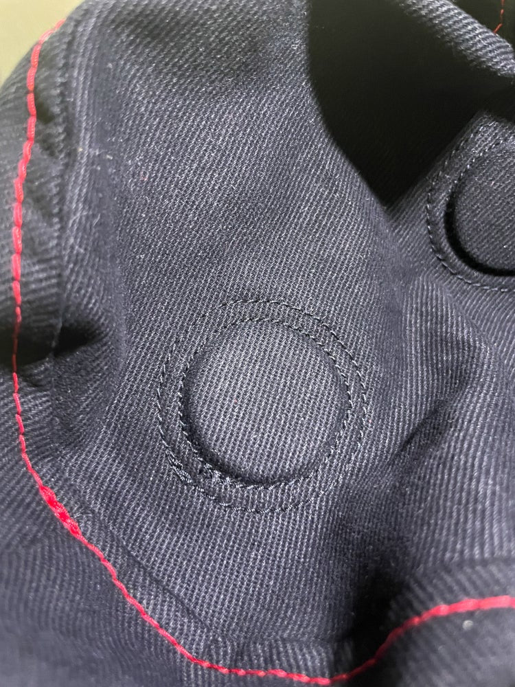 Black and Red Horn Hat