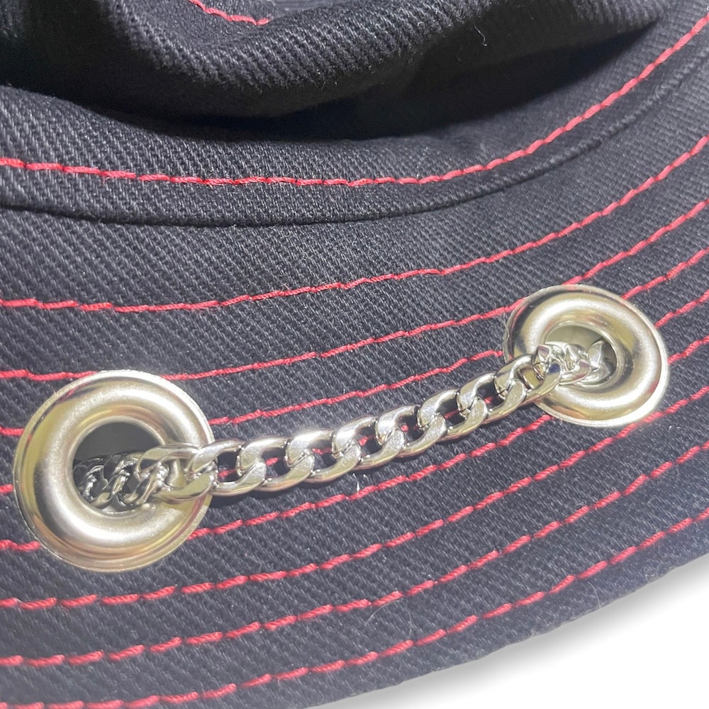 Black and Red Horn Hat