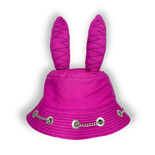 Pink and Black Bunny Hat 1of1