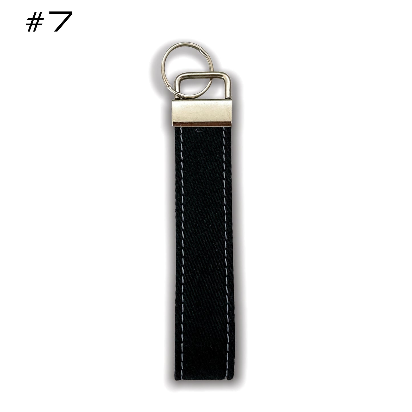 Keychains- Black With Colored Stitching