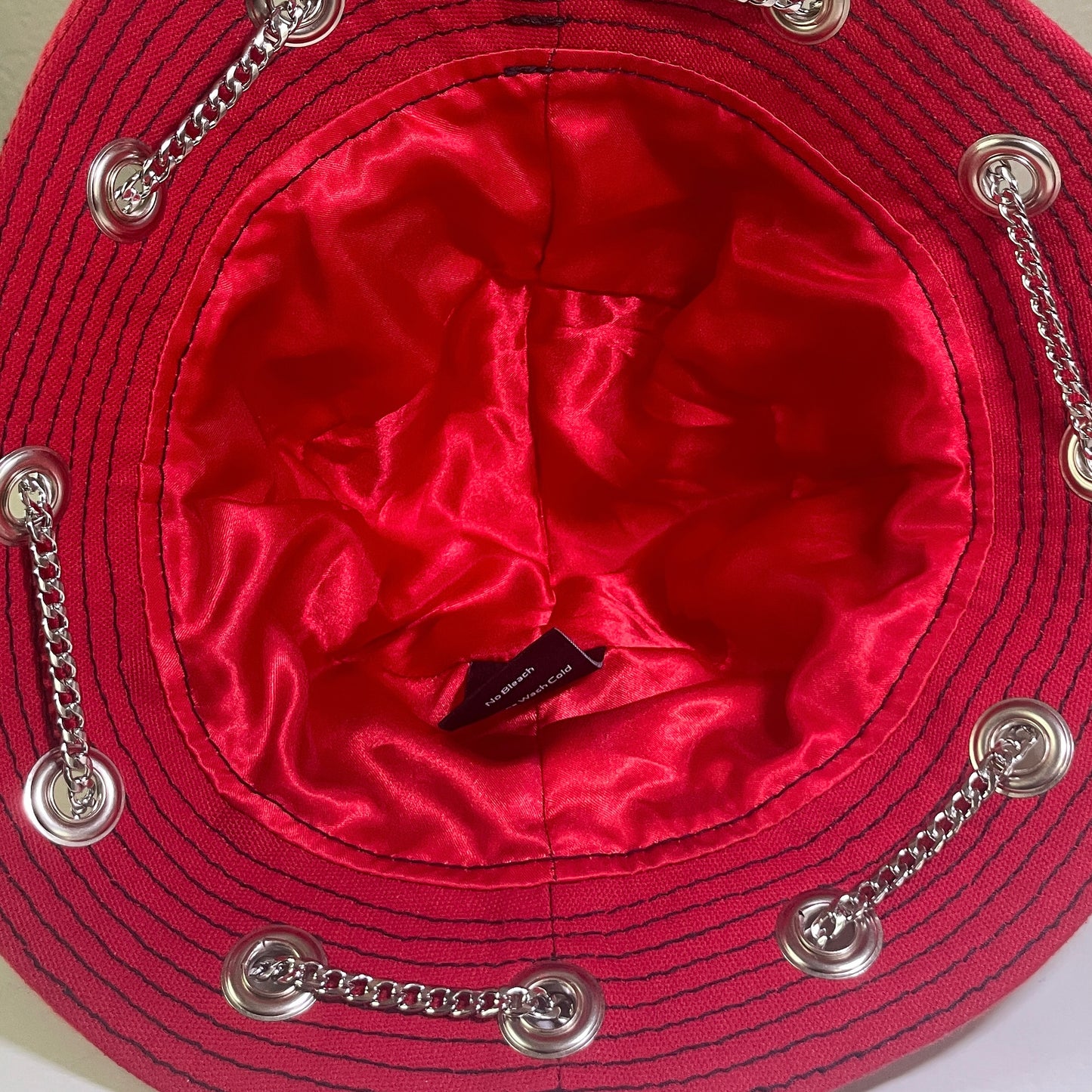 Red and Black Sashiko Bunny Hat 1of1