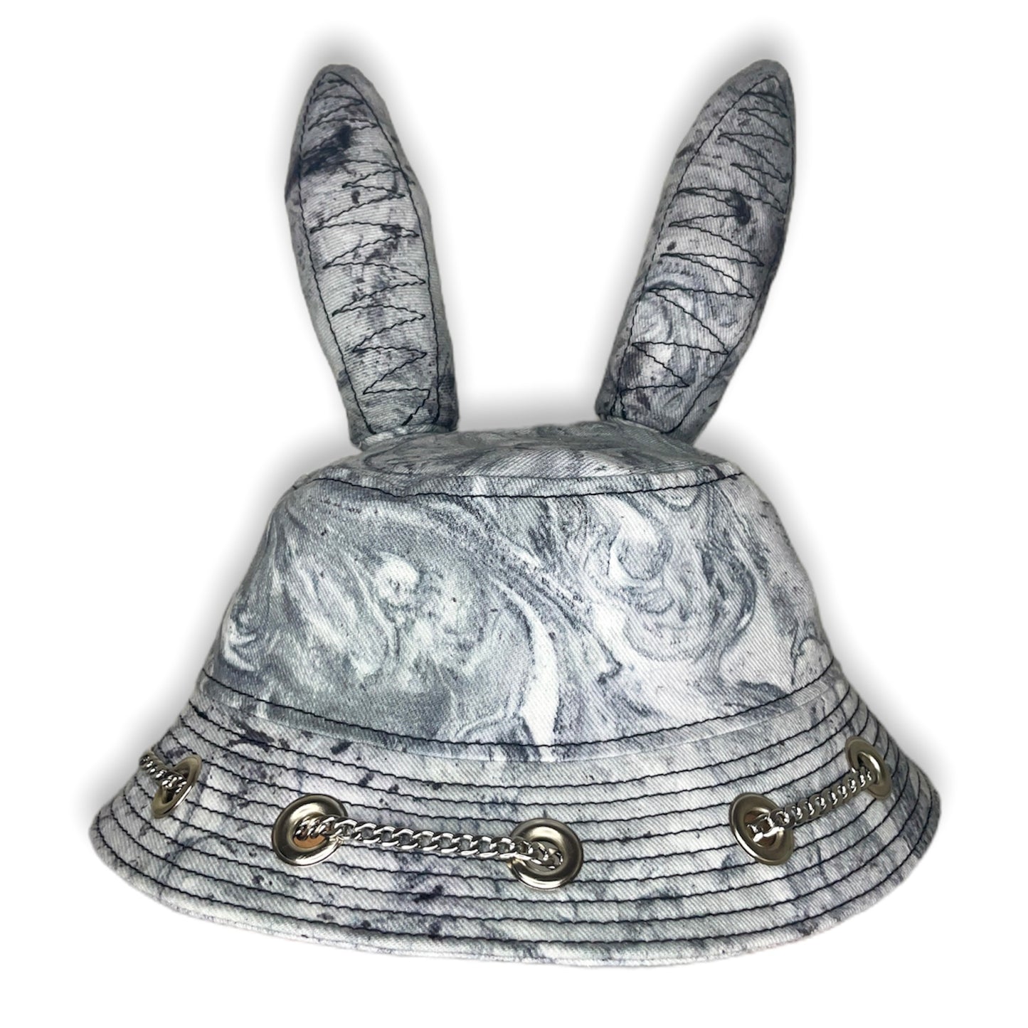 Black Marble Washed Bunny Hat 1of1
