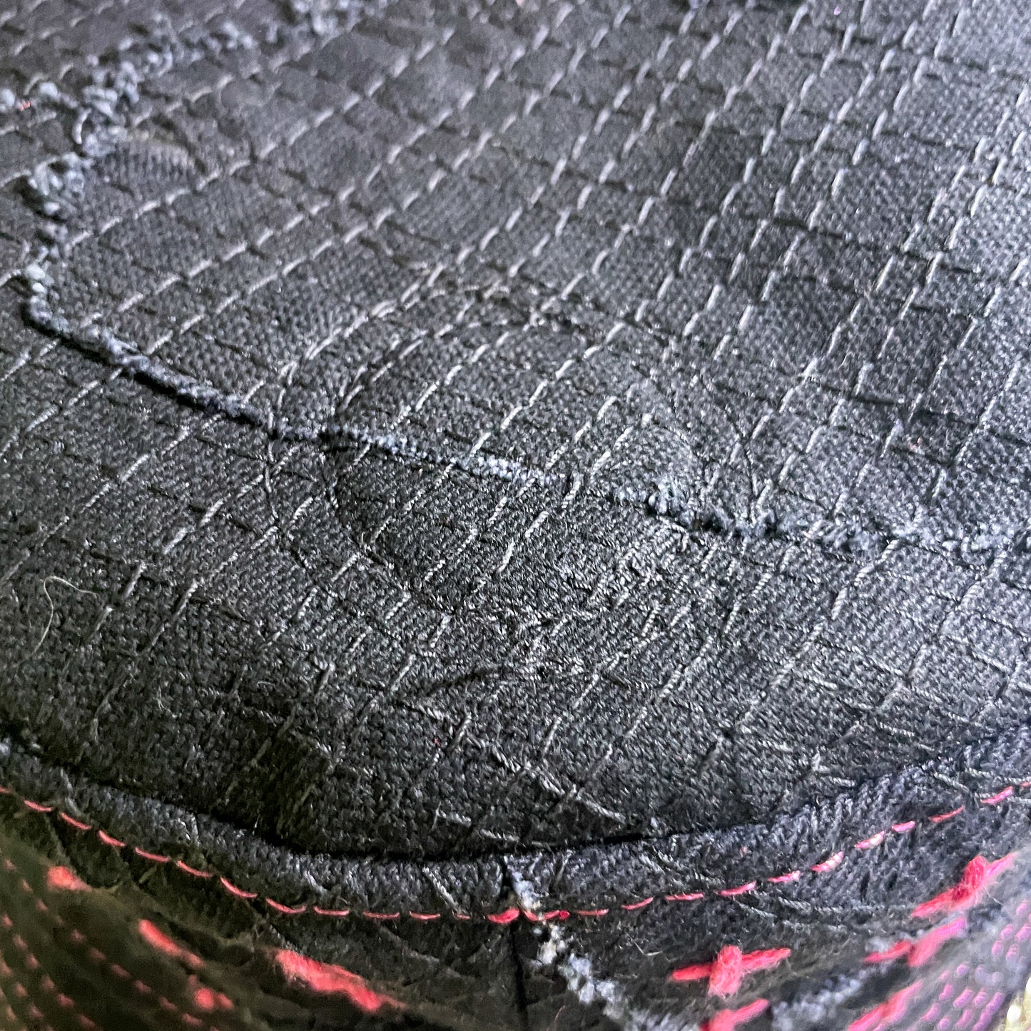 Black and Pink Sashiko Bunny Hat 1of1
