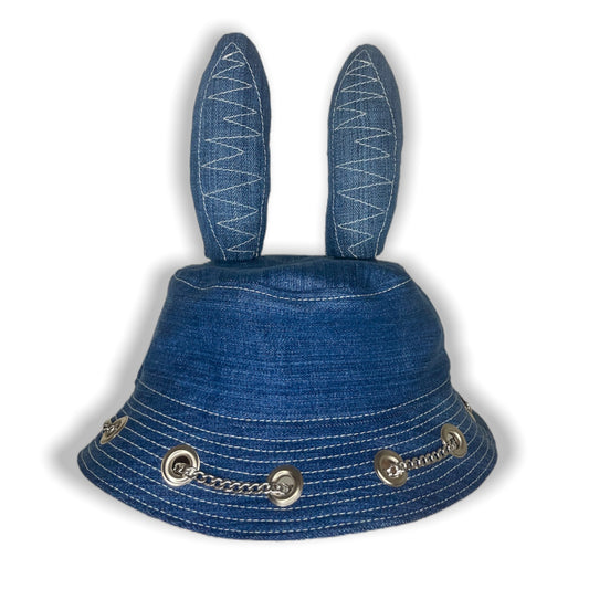 Blue and White Bunny Hat 1of1