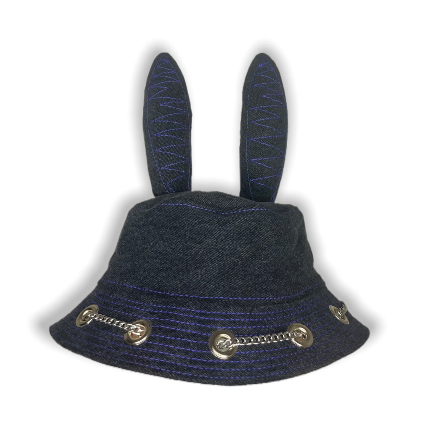Grey and Purple Bunny Hat 1of1