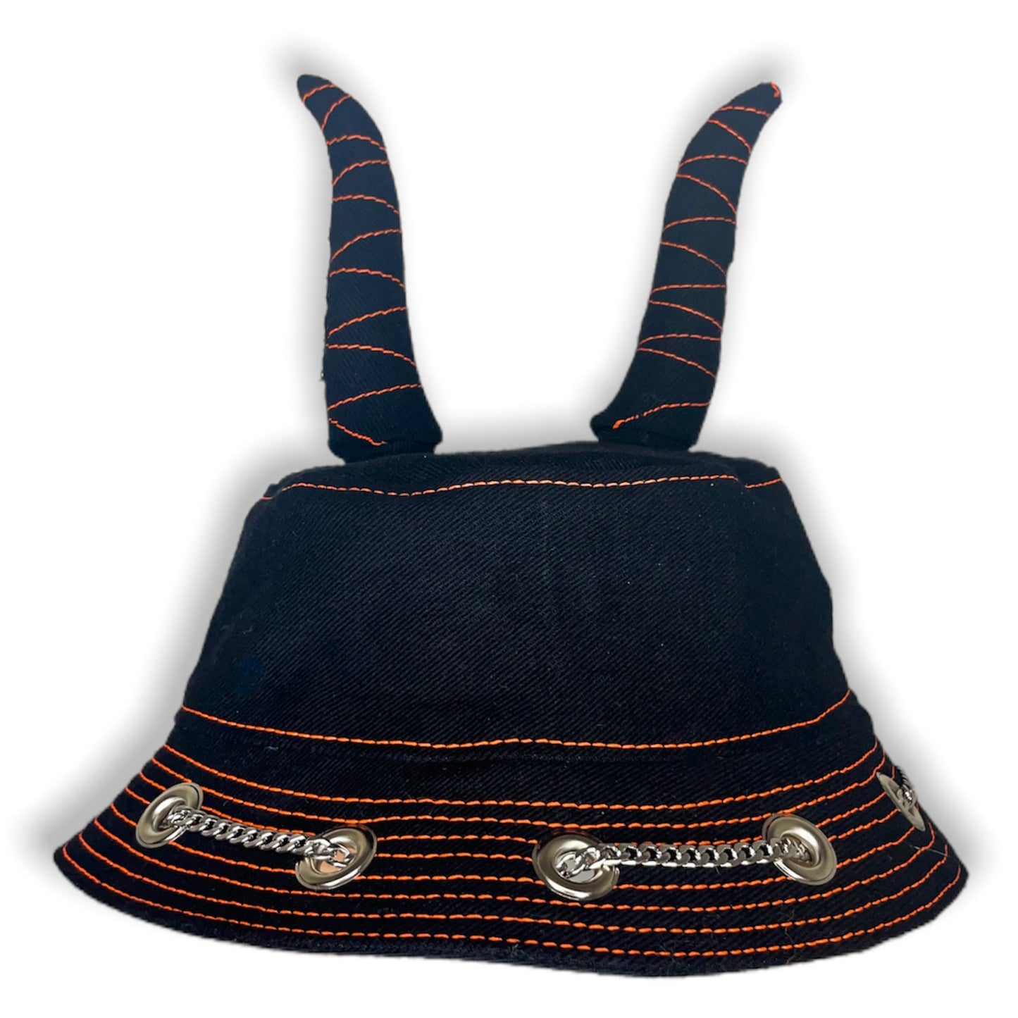 Black and Orange Horn Hat 1of1