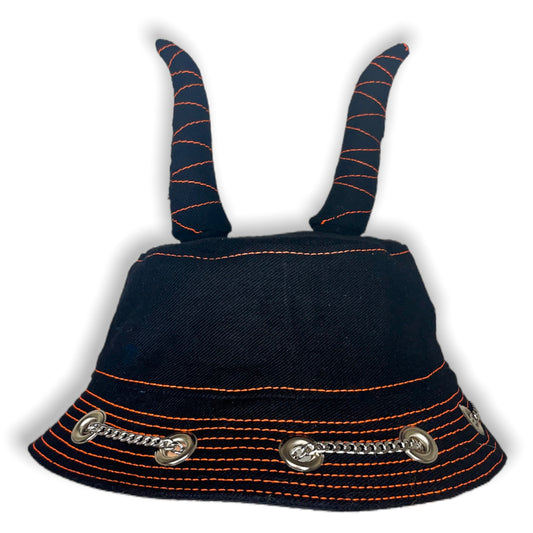 Black and Orange Horn Hat 1of1