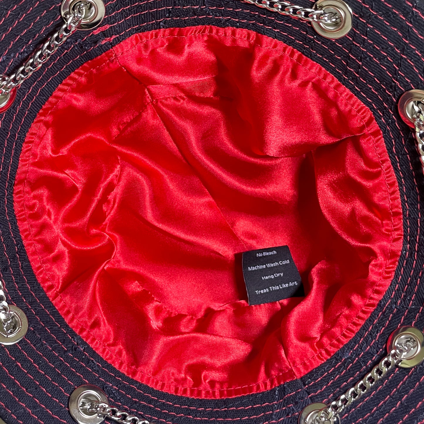 Black and Red Sashiko Bunny Hat 1of1