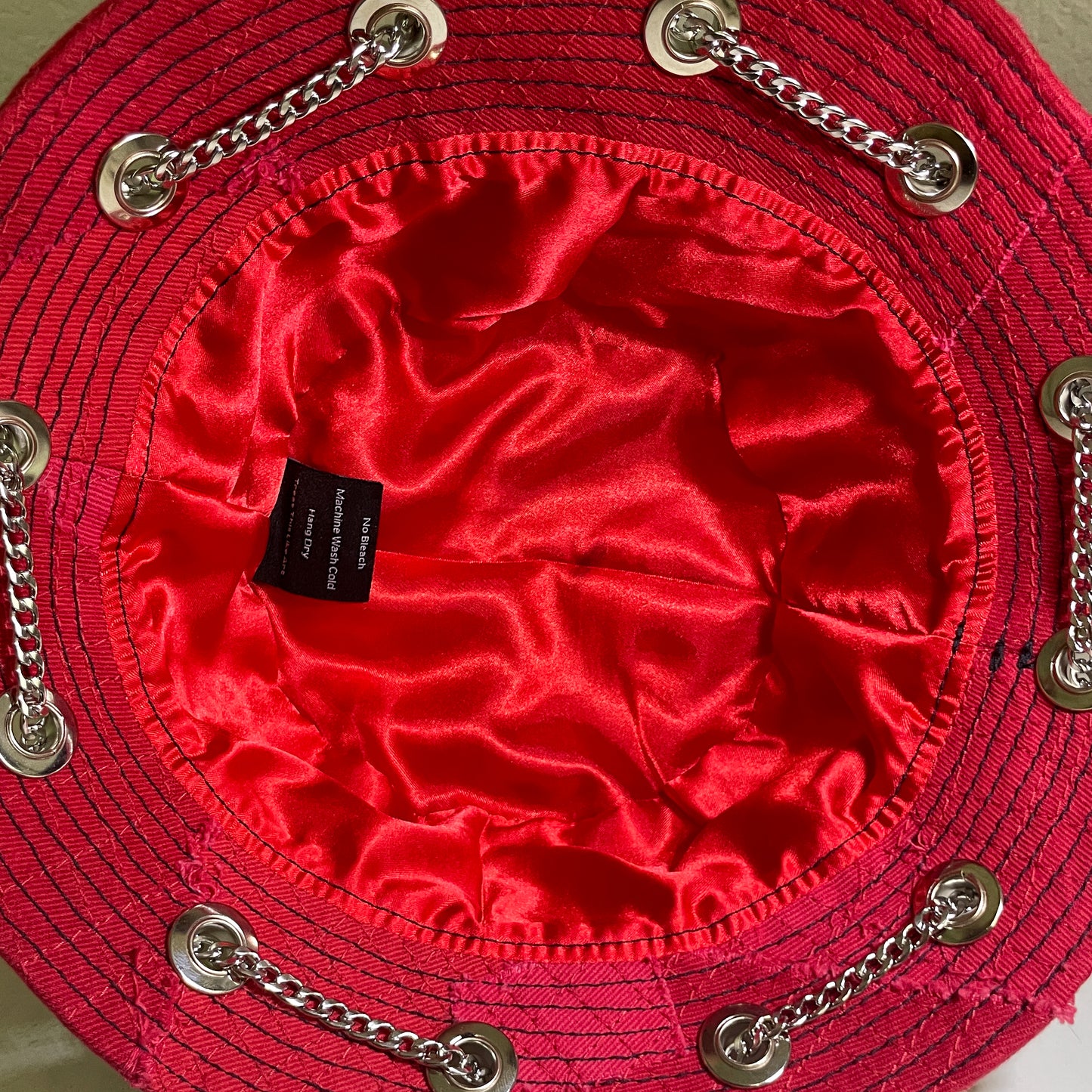 Red and Black Sashiko Bunny Hat 1of1