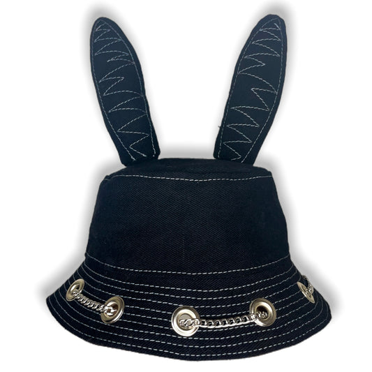 Black and Grey Bunny Hat 1of1