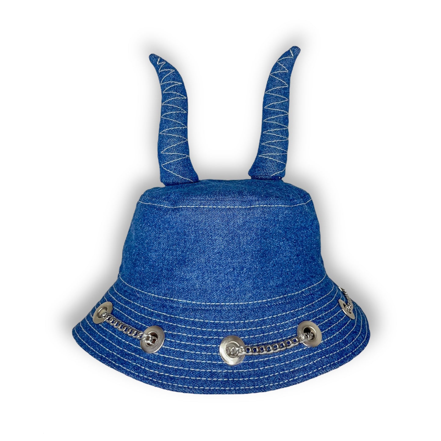 Blue and White Horn Hat 1of1