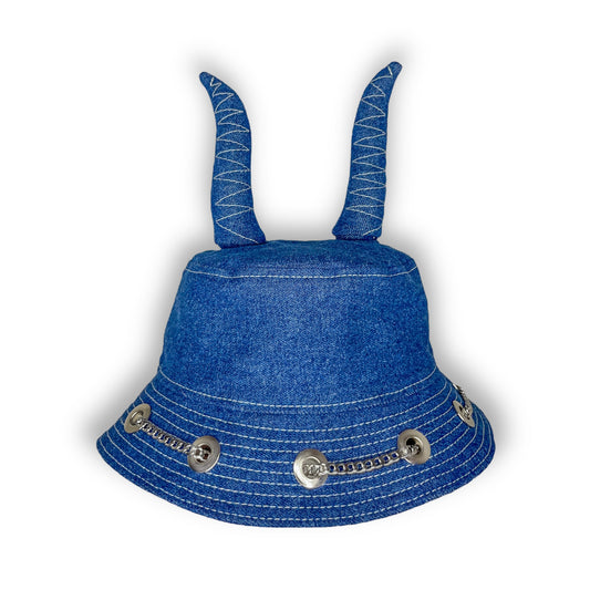 Blue and White Horn Hat 1of1