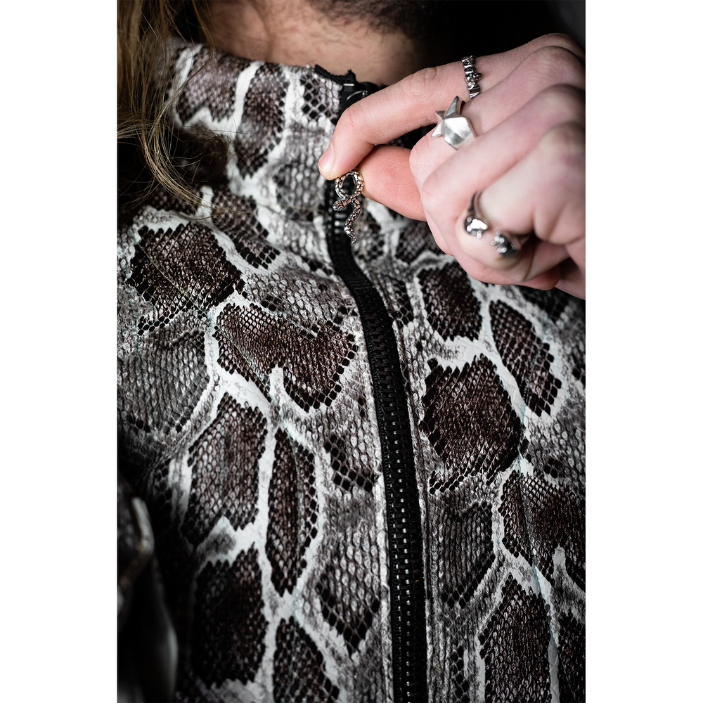 Front Zip Snake Snakeskin Puffer 1of1 – Bye Frisbie